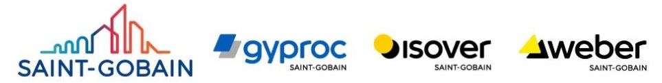 logo's Gyproc - Isover - Weber -Saint-Gobain 